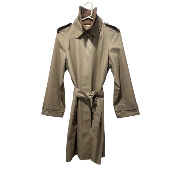 SANYO Jackets & Blazers - Sanyo Heavy Cotton Trench Coat Womens XS Brown Made in Japan Old Money Luxury